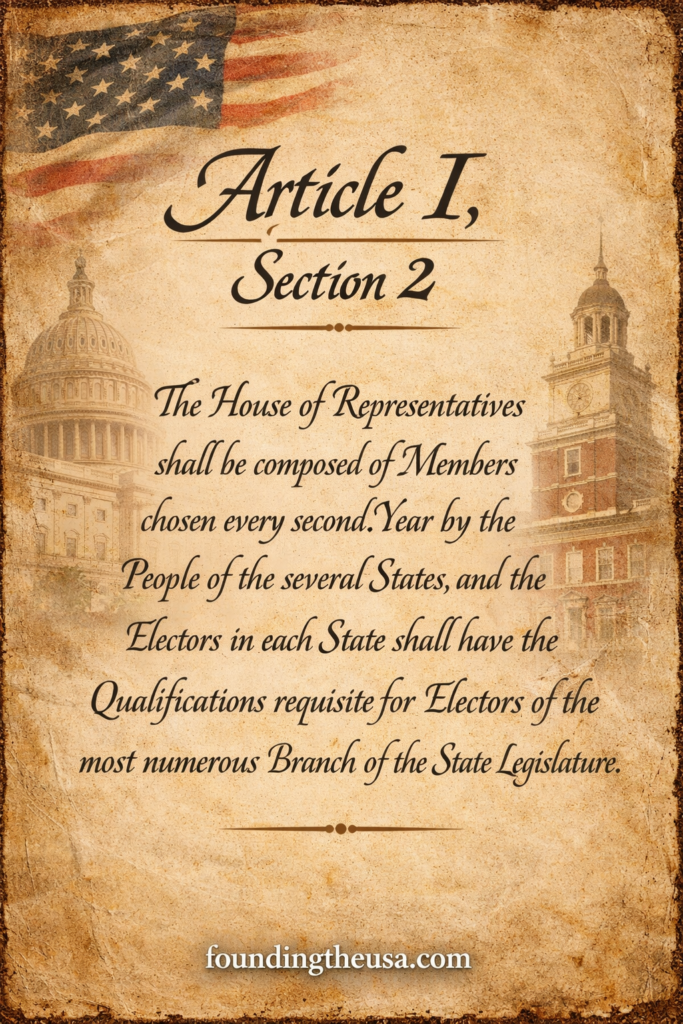 The House of Representatives shall be composed of Members chosen every second Year by the People of the several States, and the Electors in each State shall have the Qualifications requisite for Electors of the most numerous Branch of the State Legislature.