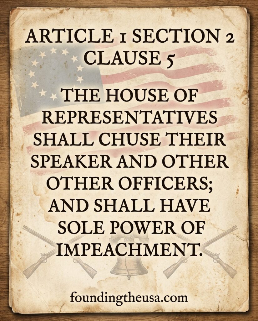 The House of Representatives shall chuse their Speaker and other Officers; and shall have the sole Power of Impeachment.