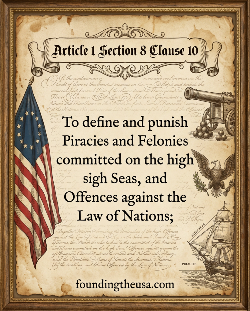 To define and punish Piracies and Felonies committed on the high Seas, and Offences against the Law of Nations;