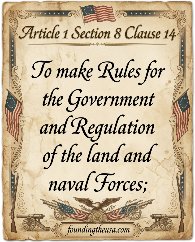 To make Rules for the Government and Regulation of the land and naval Forces;