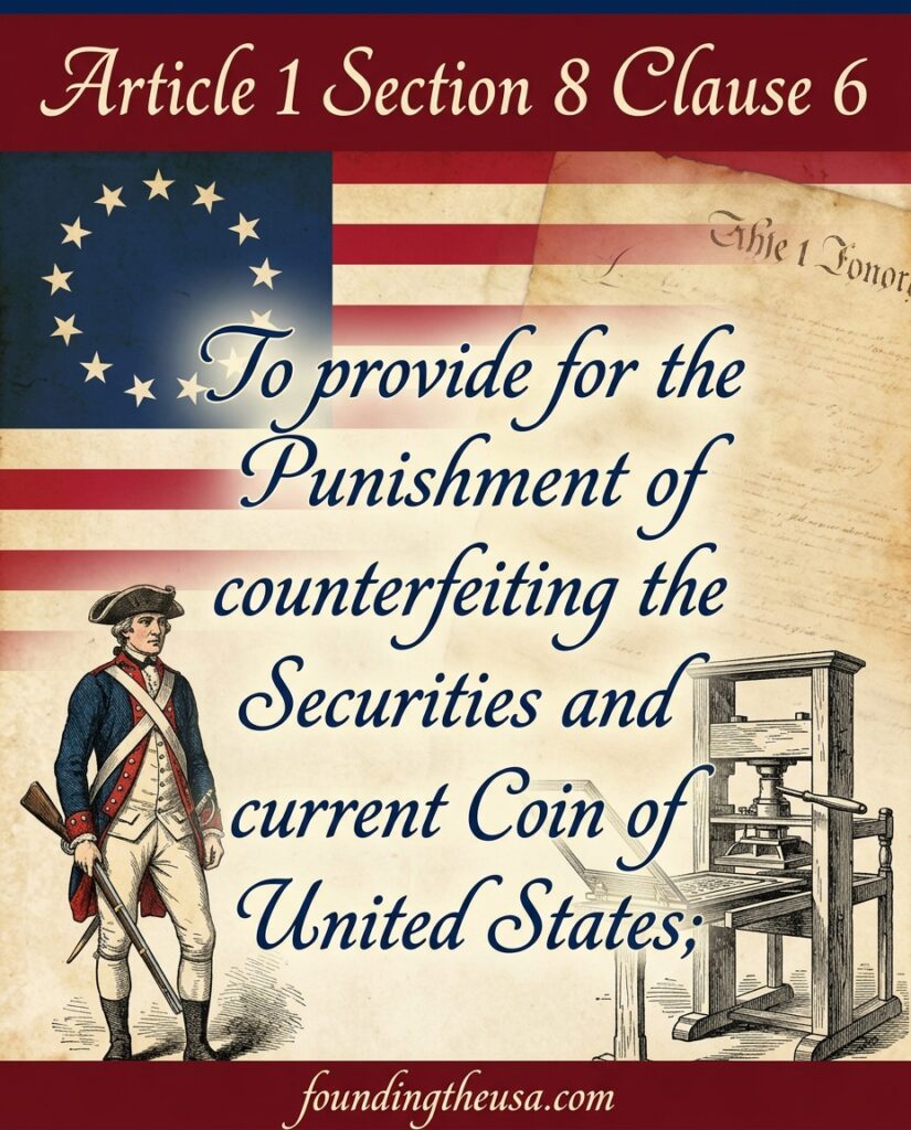 To provide for the Punishment of counterfeiting the Securities and current Coin of the United States;