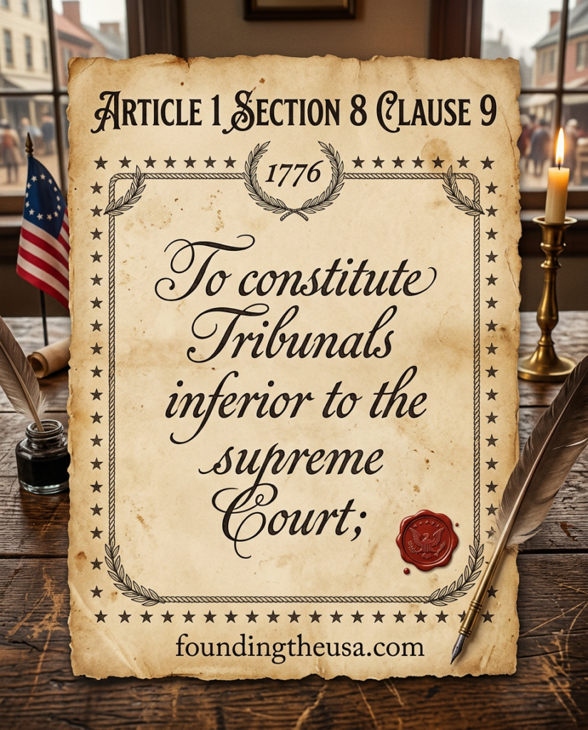 To constitute Tribunals inferior to the supreme Court;