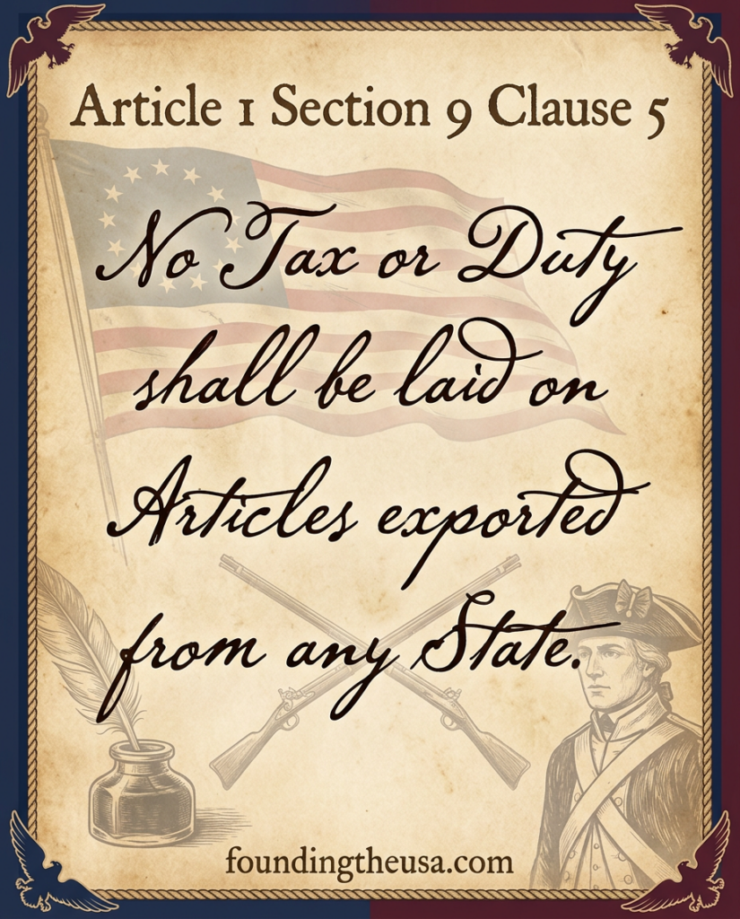No Tax or Duty shall be laid on Articles exported from any State.
