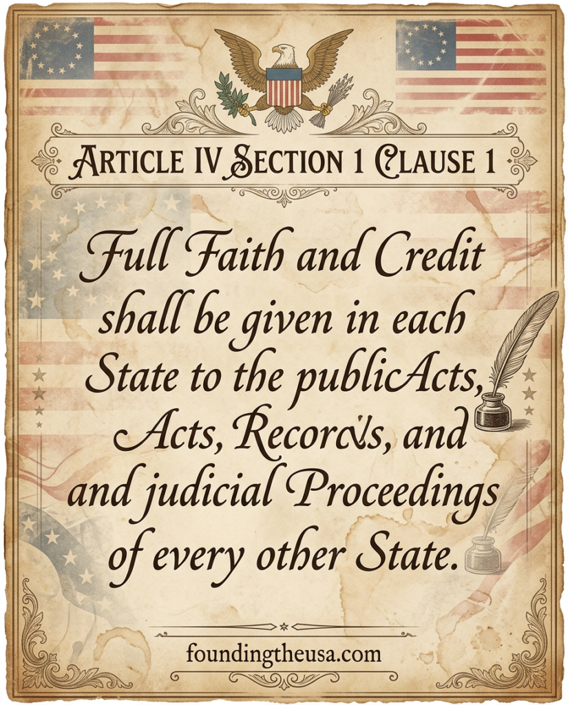 Full Faith and Credit shall be given in each State to the public Acts, Records, and judicial Proceedings of every other State.