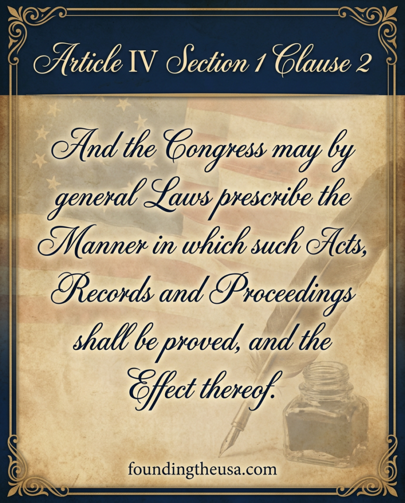 And the Congress may by general Laws prescribe the Manner in which such Acts, Records and Proceedings shall be proved, and the Effect thereof.