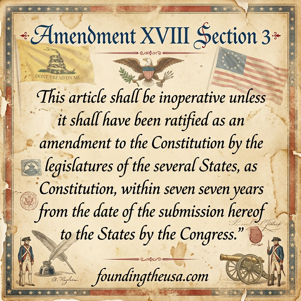 This article shall be inoperative unless it shall have been ratified as an amendment to the Constitution by the legislatures of the several States, as provided in the Constitution, within seven years from the date of the submission hereof to the States by the Congress.
