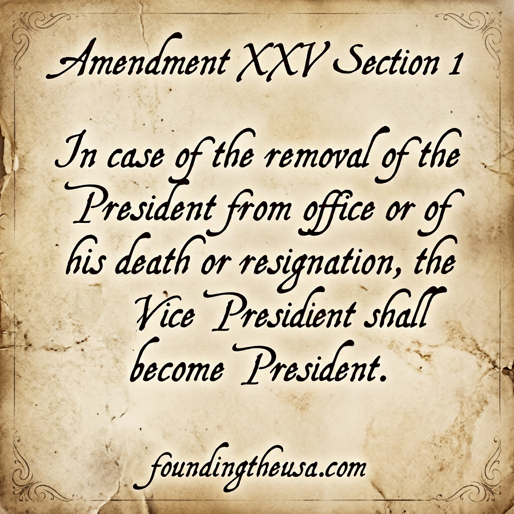 In case of the removal of the President from office or of his death or resignation, the Vice President shall become President.